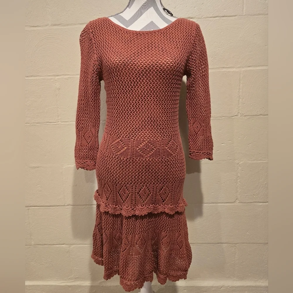 moda international crochet dress Moda International | Dresses | Womens Moda International Vintage Cotton Crochet  Dress Rust Medium